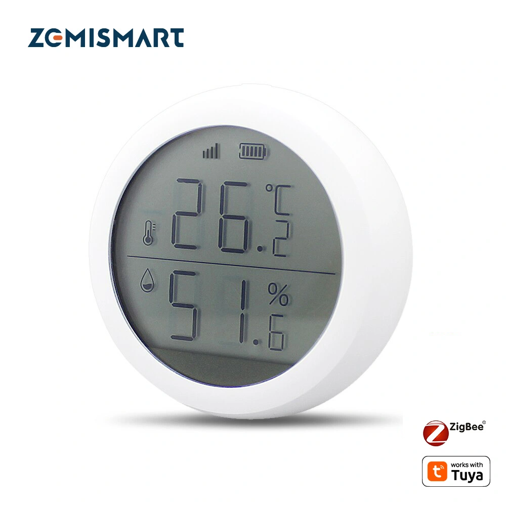 Zemismart 智慧溫濕度感應器，可聯動冷氣、除濕機，並透過 Matter 網關在 Apple Home 中查看即時數據。