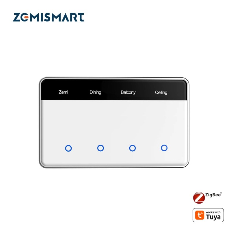 Zemismart ZM206 智能螢幕開關,具備人體感應功能,可透過 Matter 智慧網關連接 Apple Home,並在 Tuya App 中自訂螢幕顯示。